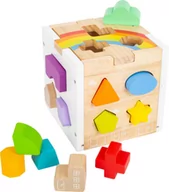Zabawki interaktywne dla dzieci - Small Foot 11777 Kostka sorter kształtów - miniaturka - grafika 1