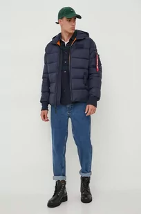 Alpha Industries Hooded Puffer FD kolor granatowy zimowa - Kurtki męskie - miniaturka - grafika 1