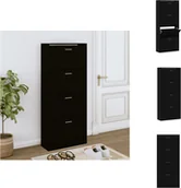 Szafki na buty - vidaXL Szafka na buty czarna 63x24x147 cm materiał drewnopochodny - Stojaki i szafki na buty - miniaturka - grafika 1