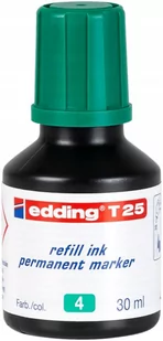 Edding 4-t25004 tusz uzupełniający edding T 25, do markerów niezmywalnych edding 30 ML, zielony 4-T25004 - Markery permanentne - miniaturka - grafika 1