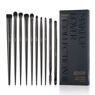 Jessup Makeup Lover Collection III Elegant Black Zestaw 10 Pędzli do Makijażu T337 - Pędzle do makijażu - miniaturka - grafika 1