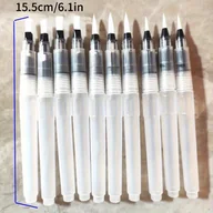 Pędzle - TEMU 10 szt. Białe Pędzle do Akwareli z Czarnymi Końcówkami – Dwustronny Design, Profesjonalne Pędzle do Malowania Wodą i Olejem, Idealne do - miniaturka - grafika 1