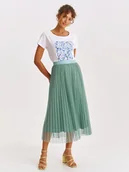 Spódnice - Spódnica damska zielona rozszerzana - SSD1935ZI spódnica regularna - TOP SECRET - Odzieżowy sklep internetowy TOP SECRET - miniaturka - grafika 1