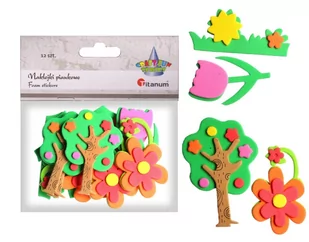 TITANUM Naklejki piankowe 3D: ogródek ( kwiatki, drzewa, trawa), mix rozmiarów i kolorów (EB650D) - Pasmanteria - miniaturka - grafika 1