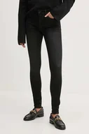 Spodnie damskie - Pepe Jeans jeansy SKINNY JEANS MW damskie kolor czarny PL204728XH0 - miniaturka - grafika 1