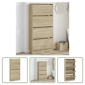 Szafki na buty - The Living Store Szafka na buty z 4 klapami dąb sonoma 80x21x163,5 cm - miniaturka - grafika 1