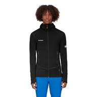 Bluzy męskie - Męska bluza polarowa Mammut Taiss Light ML Hooded Jacket black - M - miniaturka - grafika 1