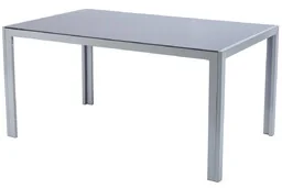 Edomator.pl Stół ogrodowy aluminiowy WENECJA 150 x 90 cm - srebrny - Stoły ogrodowe - miniaturka - grafika 1