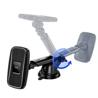 Uchwyty samochodowe do telefonów - HOCO uchwyt samochodowy z ładowaniem indukcyjnym magnetyczny 15W CA75 czarny - miniaturka - grafika 1