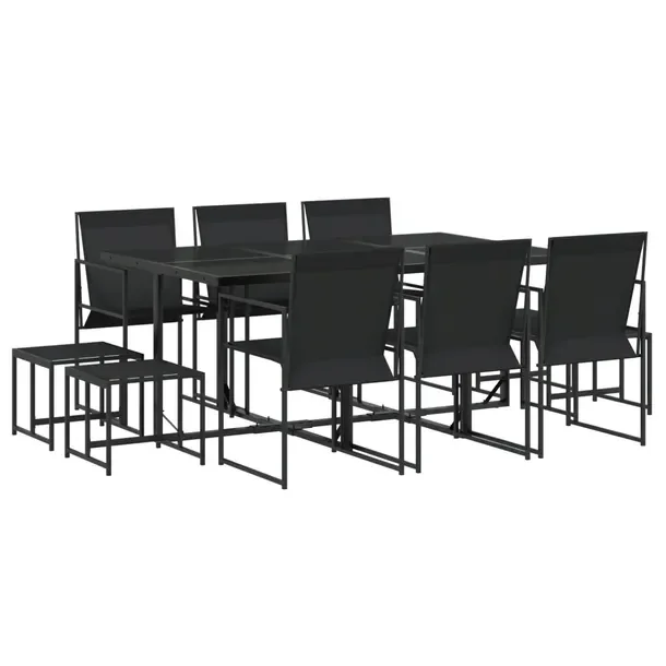 Zestaw mebli ogrodowych czarny 165 x 107 x 72 cm, krzesła 50 x 55 x 84 cm