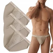 Majtki męskie - SLIPY MĘSKIE ATLANTIC TANGA 3BMP1582/BEŻ 3PAK XL - miniaturka - grafika 1