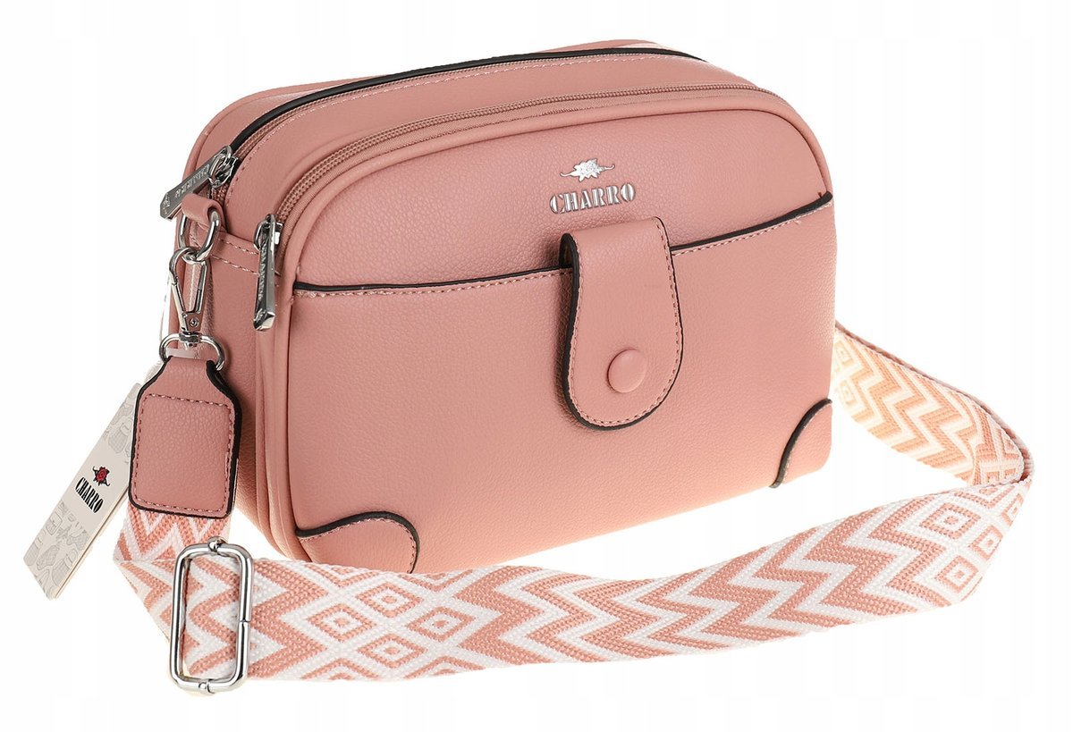 CHARRO Włoska Marka Torebka Damska Listonoszka Modna CH966837 Pink