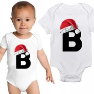 Body dla niemowląt - Body Niemowlęce Białe Krótki Rękaw TWOJA LITERKA Czapka Św Mikołaja Rozm 80 - miniaturka - grafika 1
