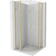 Kabiny prysznicowe - Mexen Mist L kabina prysznicowa półokrągła uchylna 90 x 90 cm, transparent, złota szczotkowana - 8A32L-090-090-55-00 - miniaturka - grafika 1