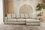Narożniki - Sofa w kształcie L GABON narożnik funkcja spania Riviera jasnobeżowy prawy - miniaturka - grafika 1