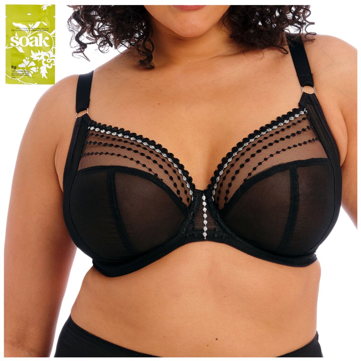 Biustonosz miękki stanik czarny Elomi Matilda soft 40H/90K