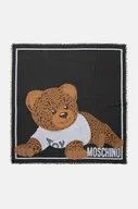 Apaszki i szaliki damskie - Moschino chusta z domieszką wełny kolor czarny wzorzysta M3164 30821 - miniaturka - grafika 1