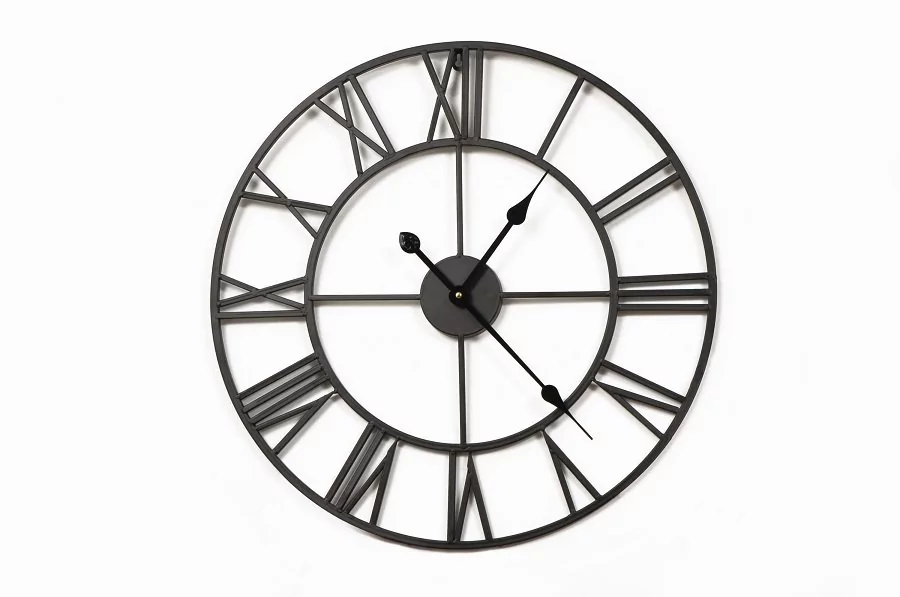 HANDLOTEKA Duży metalowy zegar ścienny 60 CM Vintage 0000000298
