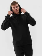 Bluzy sportowe męskie - Męska bluza dresowa nierozpinana z kapturem 4F 4FRAW24TSWSM1821 - czarna - miniaturka - grafika 1