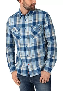 Timezone Męska koszula flanelowa, Light Blue Beige Check, 3XL - Koszule męskie - miniaturka - grafika 1