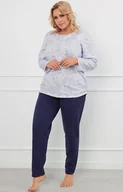 Piżamy damskie - Piżama damska z długim rękawem i długimi spodniami Jowita, Kolor granatowo-niebieski, Rozmiar M, Italian Fashion - Primodo.com - miniaturka - grafika 1