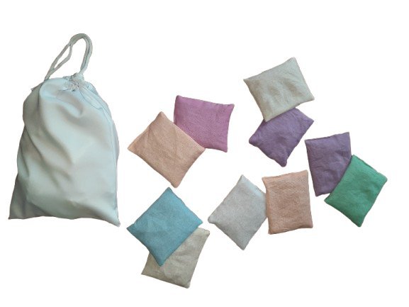 Zestaw 10 Woreczków z Grochem + Worek Zbiorczy – Do Ćwiczeń i Zabawy