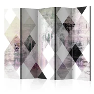 Parawany - Parawan 5-częściowy - Rombowa szachownica (różowy) II [Room Dividers] (rozmiar 225x172) - miniaturka - grafika 1