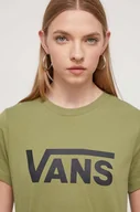 Koszulki sportowe damskie - Vans t-shirt bawełniany kolor zielony - miniaturka - grafika 1