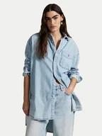 Koszule damskie - Polo Ralph Lauren Koszula jeansowa 211964726001 Niebieski Oversize - miniaturka - grafika 1