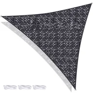 Parasole ogrodowe - Ambiance Przeciwsłoneczny ŻAGIEL ogrodowy zacieniacz markiza parasol + linki 3 m CZARNY 339245 - miniaturka - grafika 1