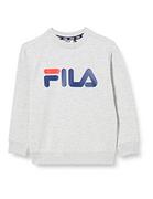 Bluzy dla dziewczynek - FILA Bluza dziecięca Babina Greda Classic Logo Crew, jasnoszary melanżowy, 122-128 - miniaturka - grafika 1