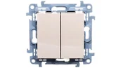 Wyłączniki światła i elektryczne - Kontakt Simon Podwójny przycisk (moduł) 10AX, 250V~, zaciski śrubowe; krem CP2.0 - miniaturka - grafika 1