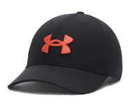 Czapki damskie - Czapka Under Armour z daszkiem BLITZING ADJ CAP męska Czarna Orange - miniaturka - grafika 1
