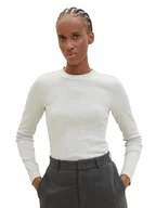 Koszulki i topy damskie - TOM TAILOR Denim Damska koszulka z długim rękawem, 32510 - Basic Light Grey Melange, XL - miniaturka - grafika 1