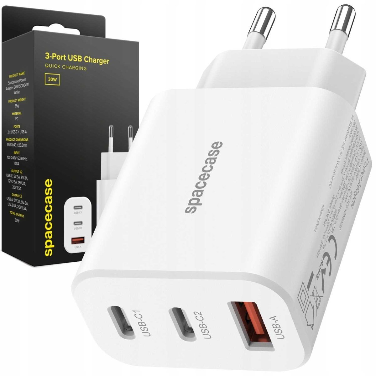 SC USB Charger 30W GaN SC004W white