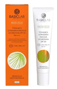 BasicLab Protecticus Tonująca Ultralekka Emulsja Ochronna SPF50 PA++++ 40ml - Kremy do twarzy z filtrem - miniaturka - grafika 1