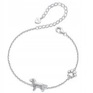 Bransoletki - Bransoletka Srebrna Bransoletka Damska Pies Łapka Srebro 925 Trusky - miniaturka - grafika 1