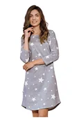 Bielizna nocna - Koszula nocna Lizzie szara w gwiazdki S - miniaturka - grafika 1