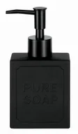 Mydelniczki i dozowniki mydła - KLEINE WOLKE Soap Szklany dozownik do mydła, czarny mat 175 ml - miniaturka - grafika 1