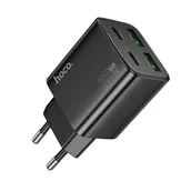 Ładowarki do telefonów - Ładowarka sieciowa do telefonu Hoco 2 x USB C + 2 x USB A QC3.0 PD 3A 30W N56 czarna - miniaturka - grafika 1