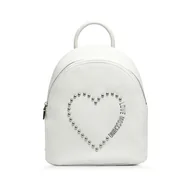 Plecaki - Love Moschino, Women's Backpack Jc4226 Calf Leather Biały, female, - miniaturka - grafika 1