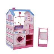 Domki dla lalek - Olivia's Little World Domek dla Lalek Stolik do Przewijania Stacja Zabaw dla Dzieci z Krzesełkiem i Przenośnikiem TD-11460W - miniaturka - grafika 1