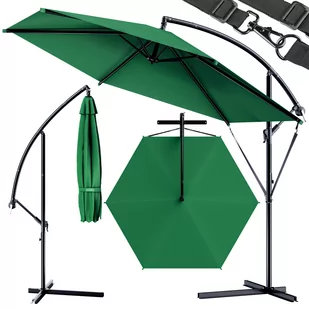 Parasol ogrodowy Zielony Aluminiowy Ø300cm UV 30+ - Parasole ogrodowe - miniaturka - grafika 1