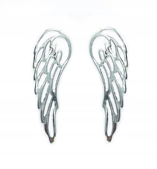 Srebrne Kolczyki Skrzydła Anioła Sztyft.Pr.925!Hit