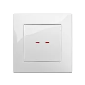 Wyłączniki światła i elektryczne - ELEKTRO - PLAST Włącznik pojedynczy z podświetleniem CARLA  biały  ELEKTRO - PLAST - miniaturka - grafika 1