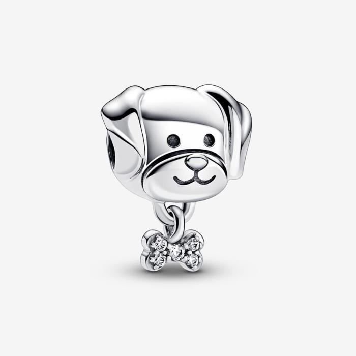 Charms - PANDORA - Dog & Bone - Srebrny - Szary - Damski