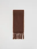 Czapki damskie - Reserved - Gładki szalik z frędzlami - brązowy - miniaturka - grafika 1