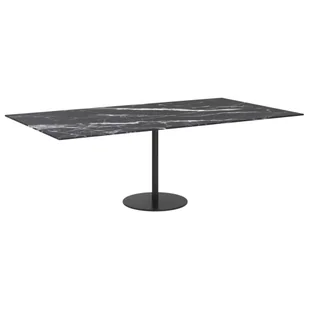 shumee Blat stołu czarny 120x65 cm 8 mm szkło z teksturą marmuru - Blaty meblowe i parapety okienne - miniaturka - grafika 2