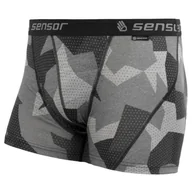 Majtki męskie - Męskie bokserki Sensor Merino Impress Rozmiar: S / Kolor: czarny/szary - miniaturka - grafika 1