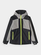 Kurtki i kamizelki sportowe męskie - 4F Kurtka narciarska membrana 8000 chłopięca - czarna 164 (13-14 lat) - miniaturka - grafika 1